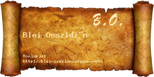Blei Osszián névjegykártya